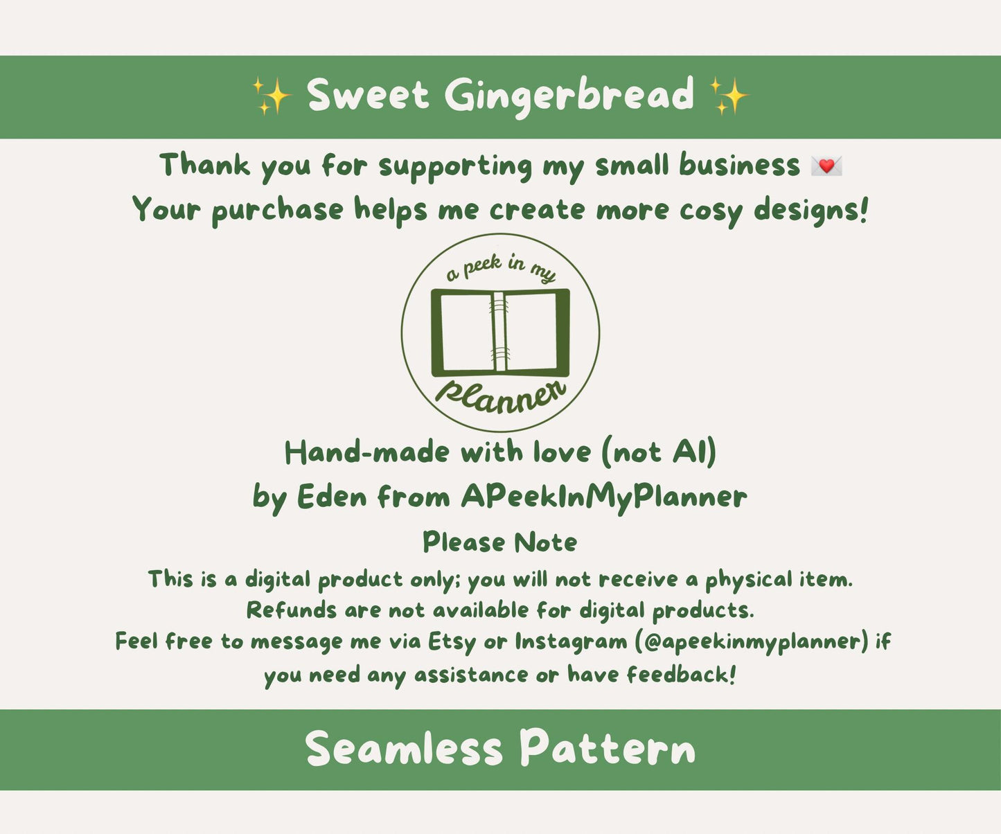 Sweet Gingerbread Seamless Pattern | Cute Gingerbread Cookies