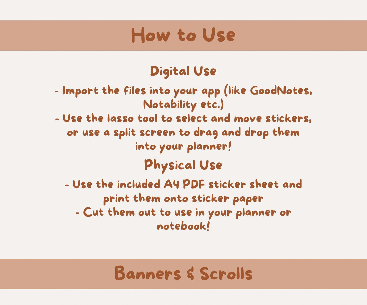 Banners and Scrolls Digital Stickers | 104 PNGs & PDF Sticker Sheets