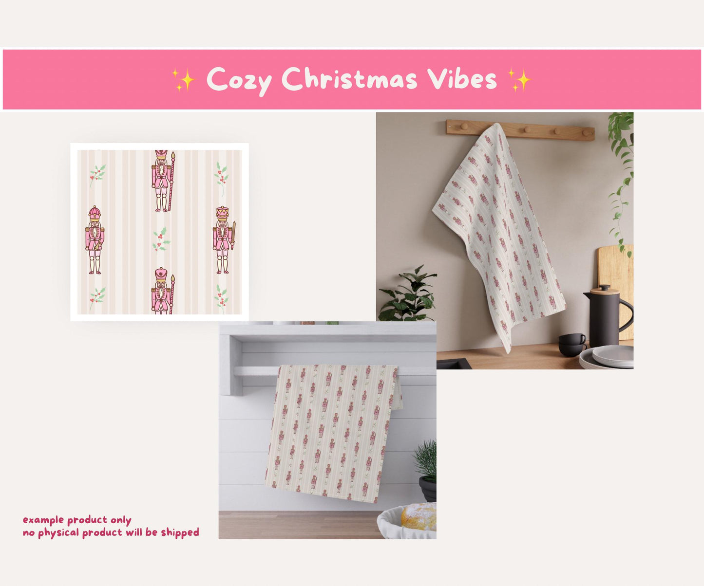 Pink Nutcracker Seamless Pattern | Nutcracker Dreams Christmas Ballet Design