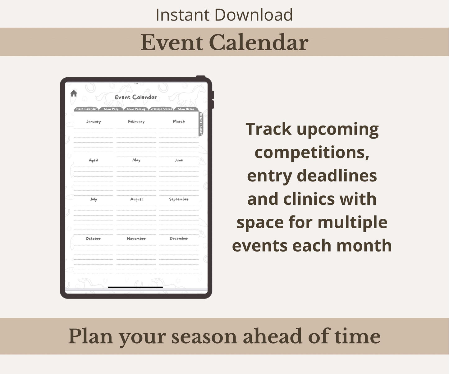 Horse Events & Shows Planner Bundle