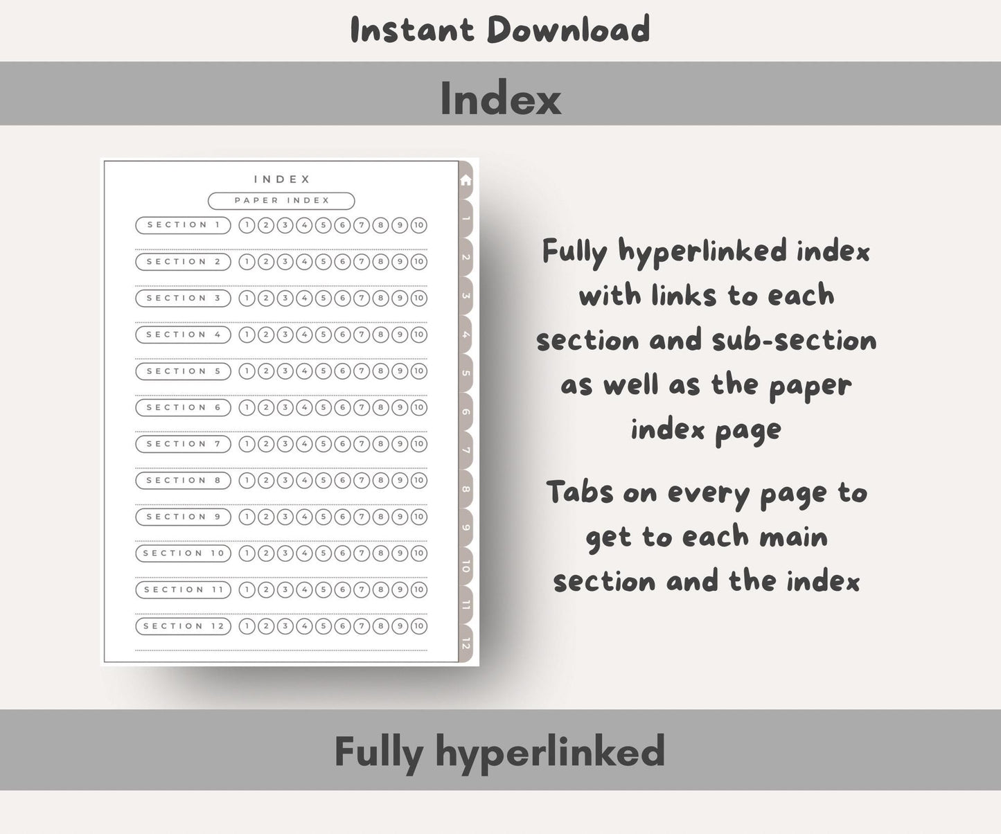 Minimalist Digital Notebook | Hyperlinked PDF