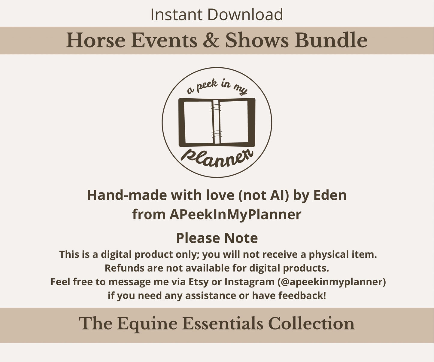 Horse Events & Shows Planner Bundle