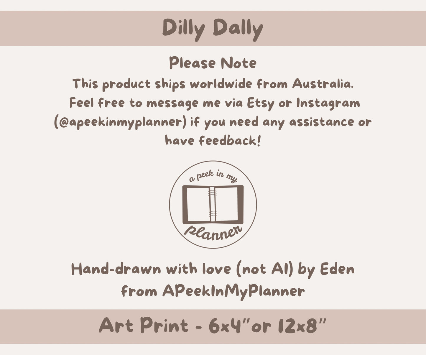 Dilly Dally Art Print | 6x4 or 12x8 Landscape