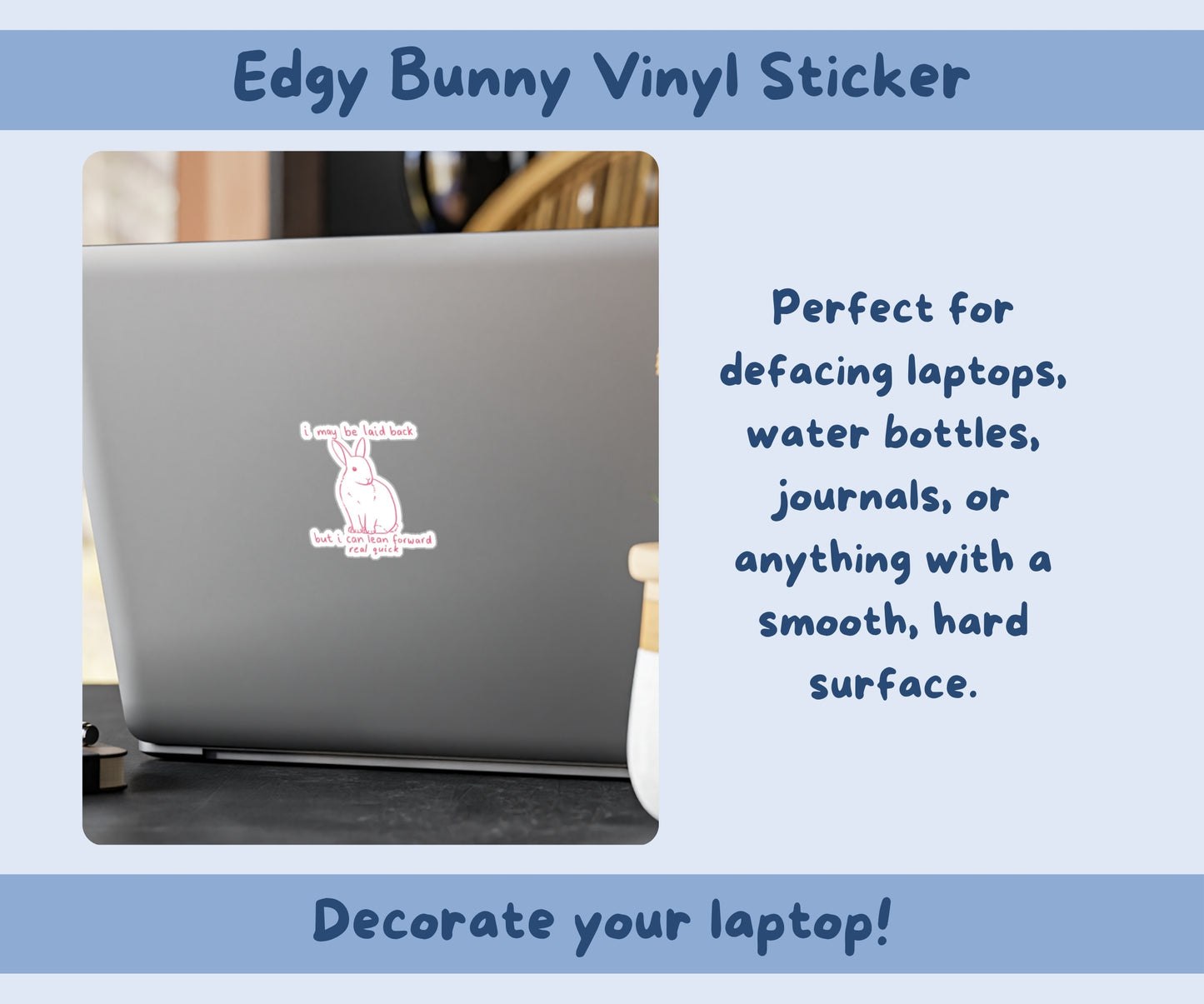 Edgy Bunny Vinyl Kiss-Cut Sticker