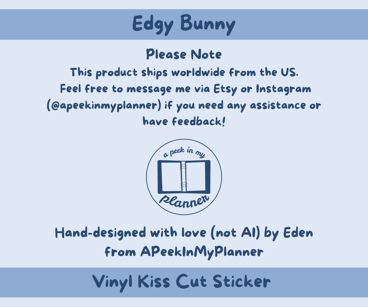 Edgy Bunny Vinyl Kiss-Cut Sticker