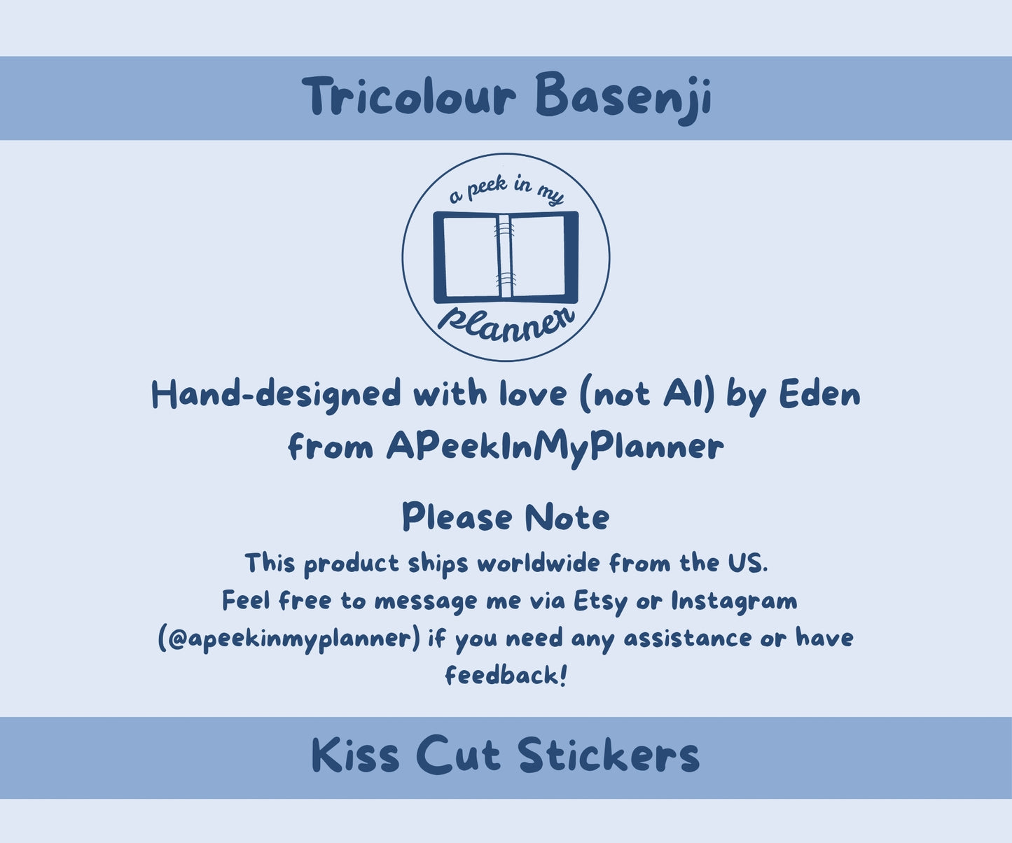 Basenji Sticker Sheet | Tricolour Basenji Dog Kiss-Cut Stickers