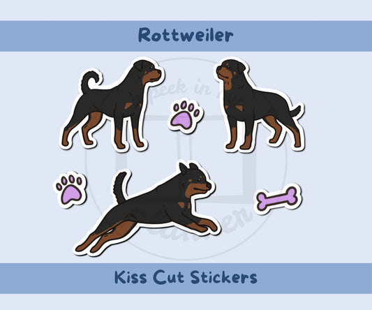 Rottweiler Sticker Sheet | Rottweiler Dog Kiss-Cut Stickers