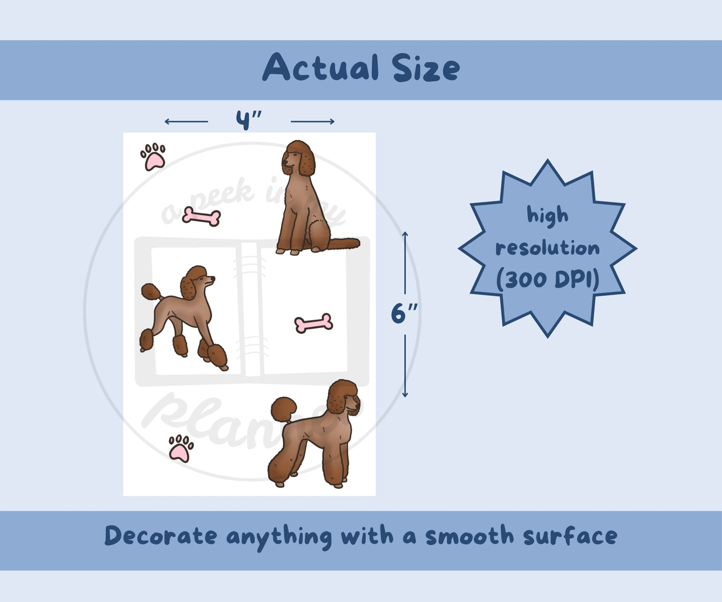 Red Poodle Sticker Sheet | Poodle Dog Kiss-Cut Stickers