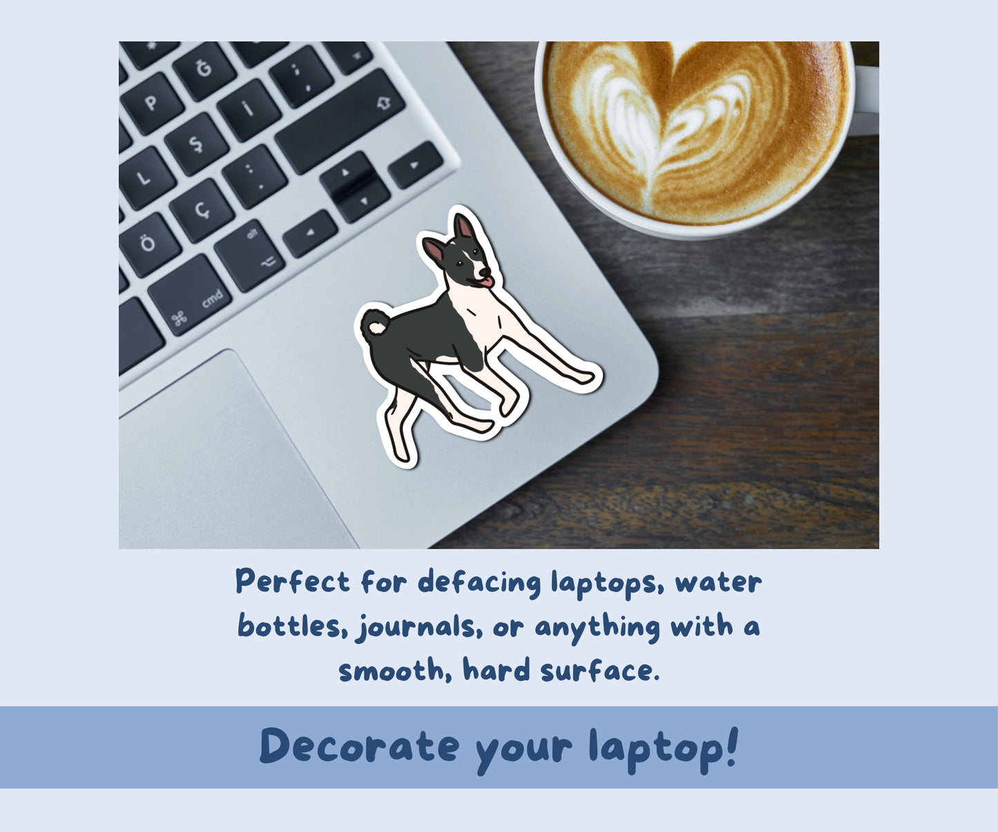Basenji Sticker Sheet | Black & White Basenji Dog Kiss-Cut Stickers