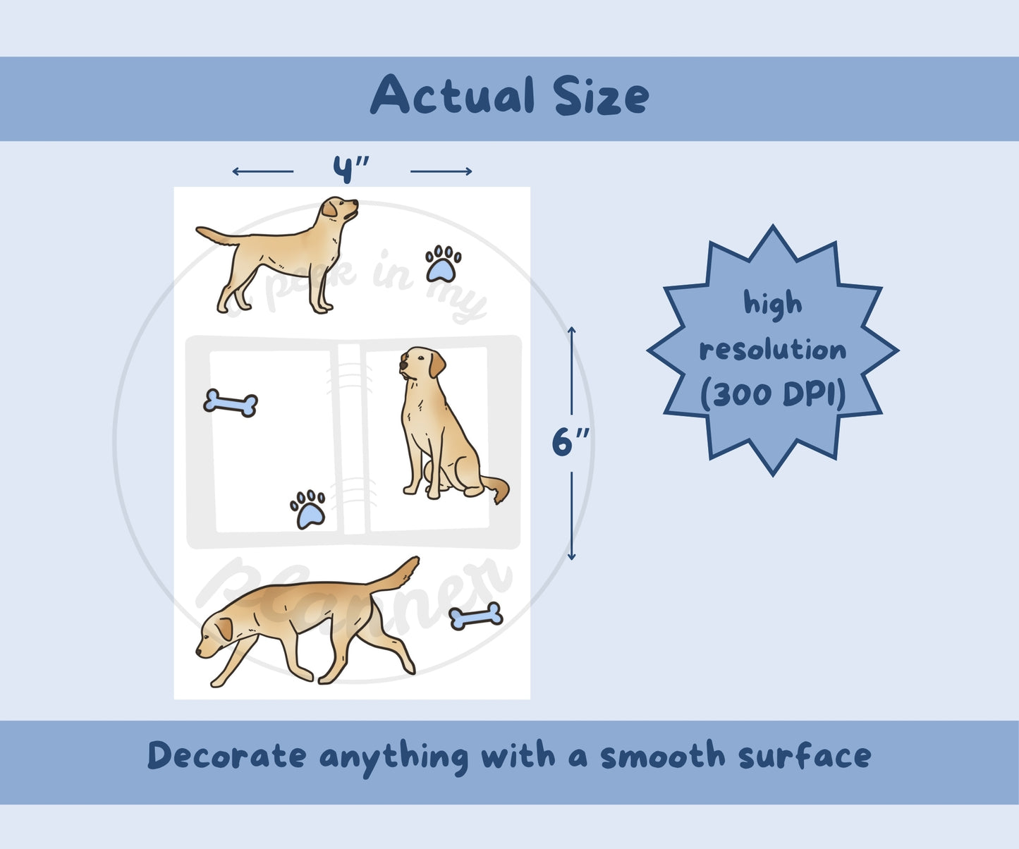 Yellow Lab Sticker Sheet | Labrador Dog Kiss-Cut Stickers