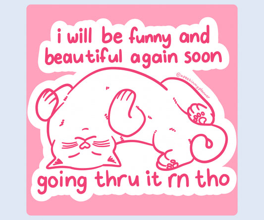 I Will Be Funny & Beautiful Again Soon Vinyl Kiss-Cut Sticker