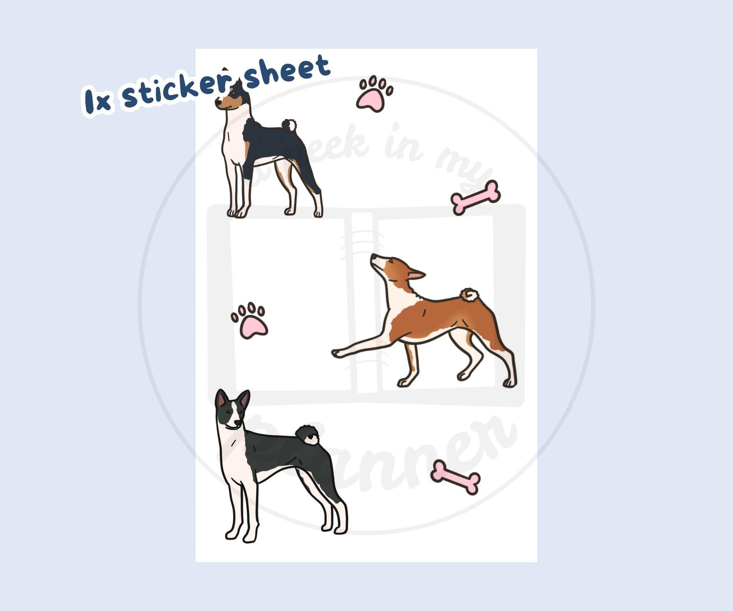 Basenjis Sticker Sheet | Basenji Dog Kiss-Cut Stickers
