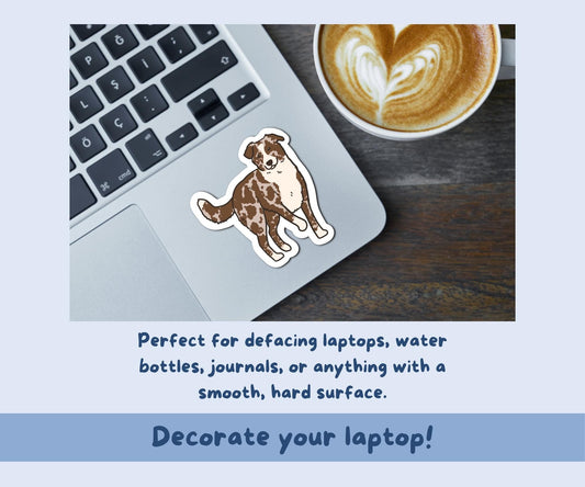 Border Collie Sticker Sheet | Red Merle Border Collie Kiss-Cut Stickers