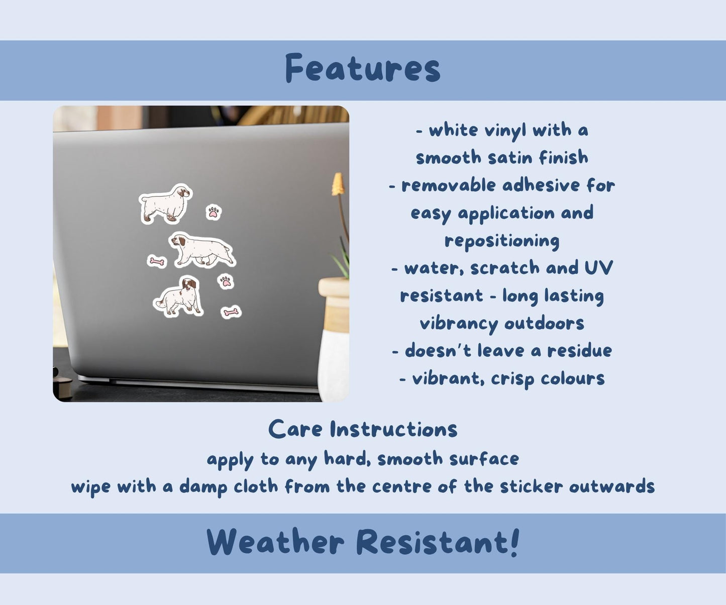 Clumber Spaniel Sticker Sheet | Rare Dog Breed Kiss-Cut Stickers