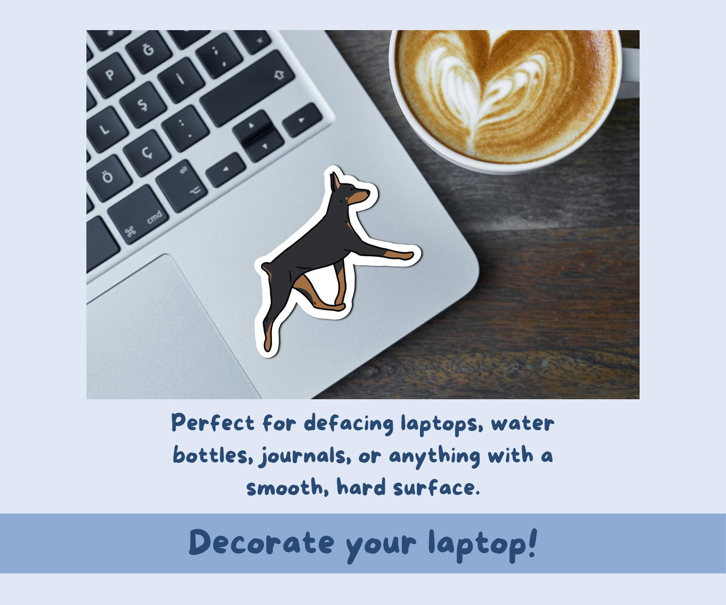 Doberman Sticker Sheet | Black and Tan Doberman Dog Kiss-Cut Stickers