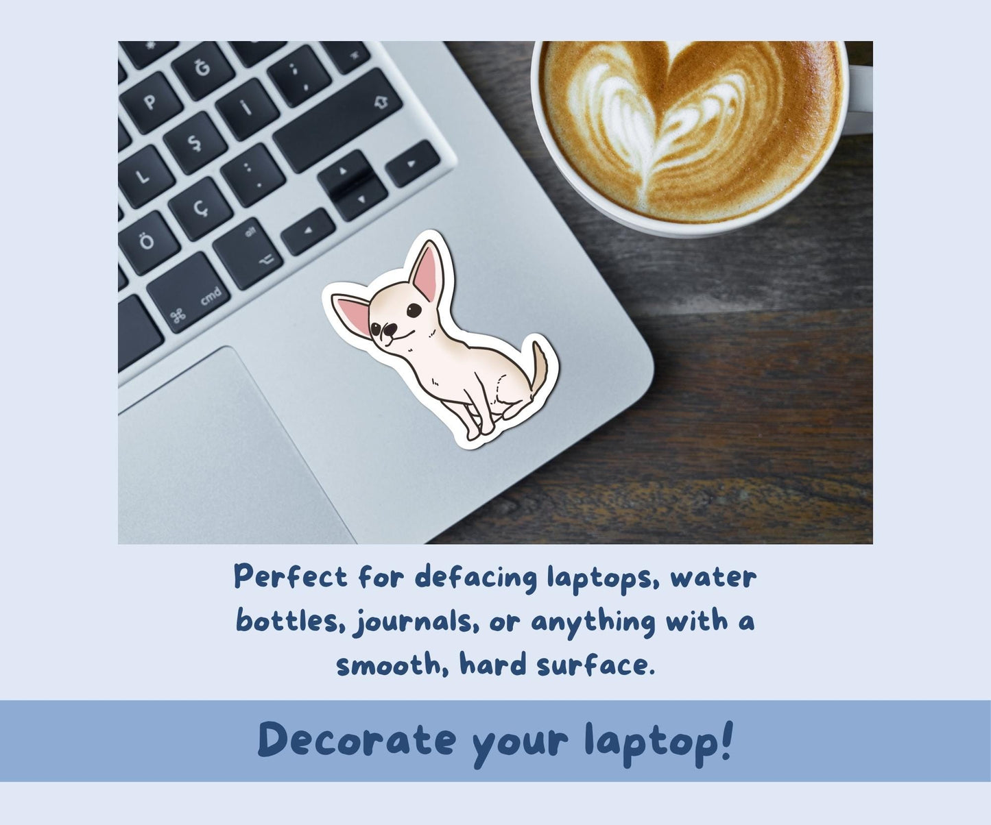 Chihuahua Sticker Sheet | White Chihuahua Dog Kiss-Cut Stickers