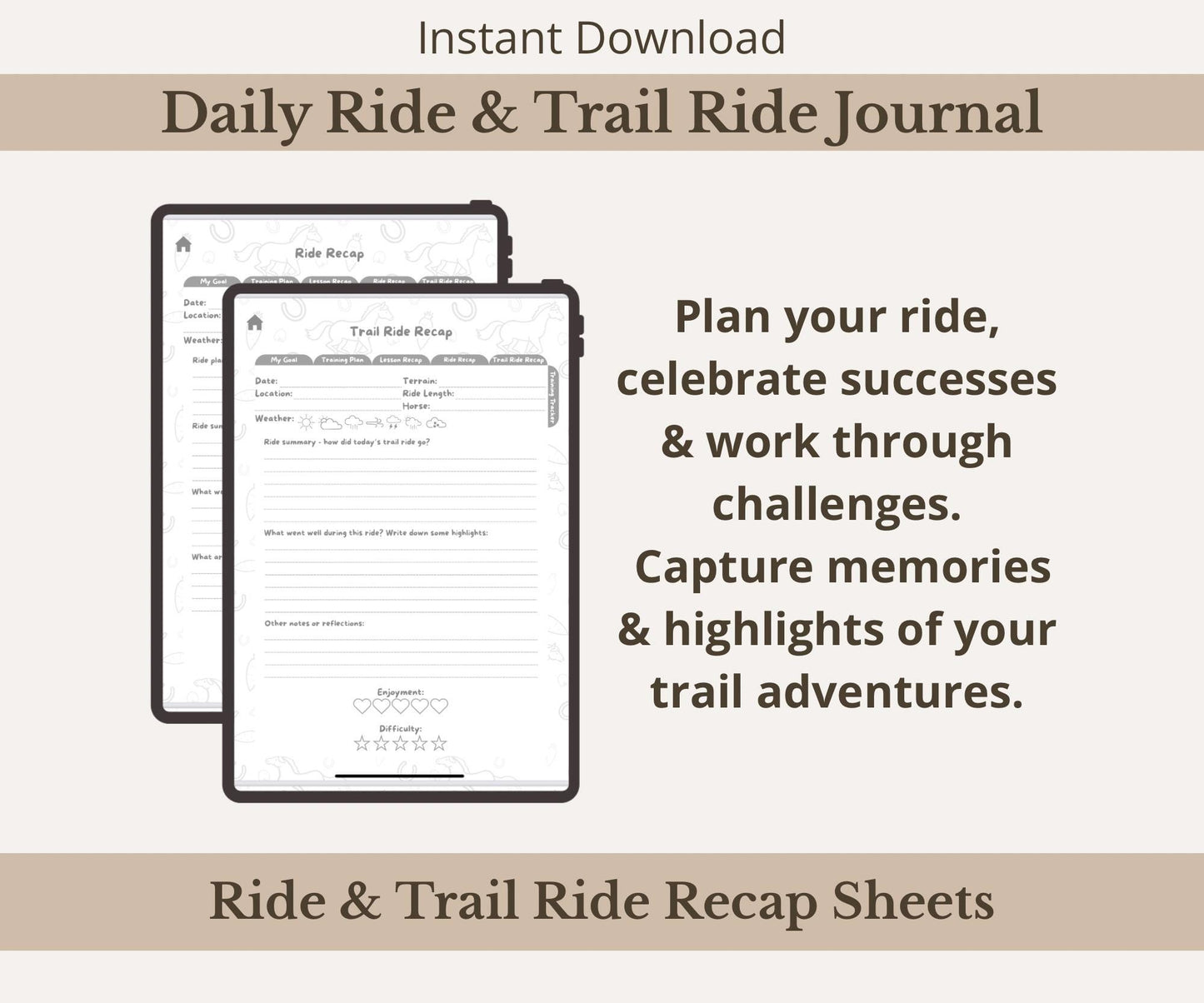 Horse Training Planner Bundle | Goal Setting & Ride Trackers