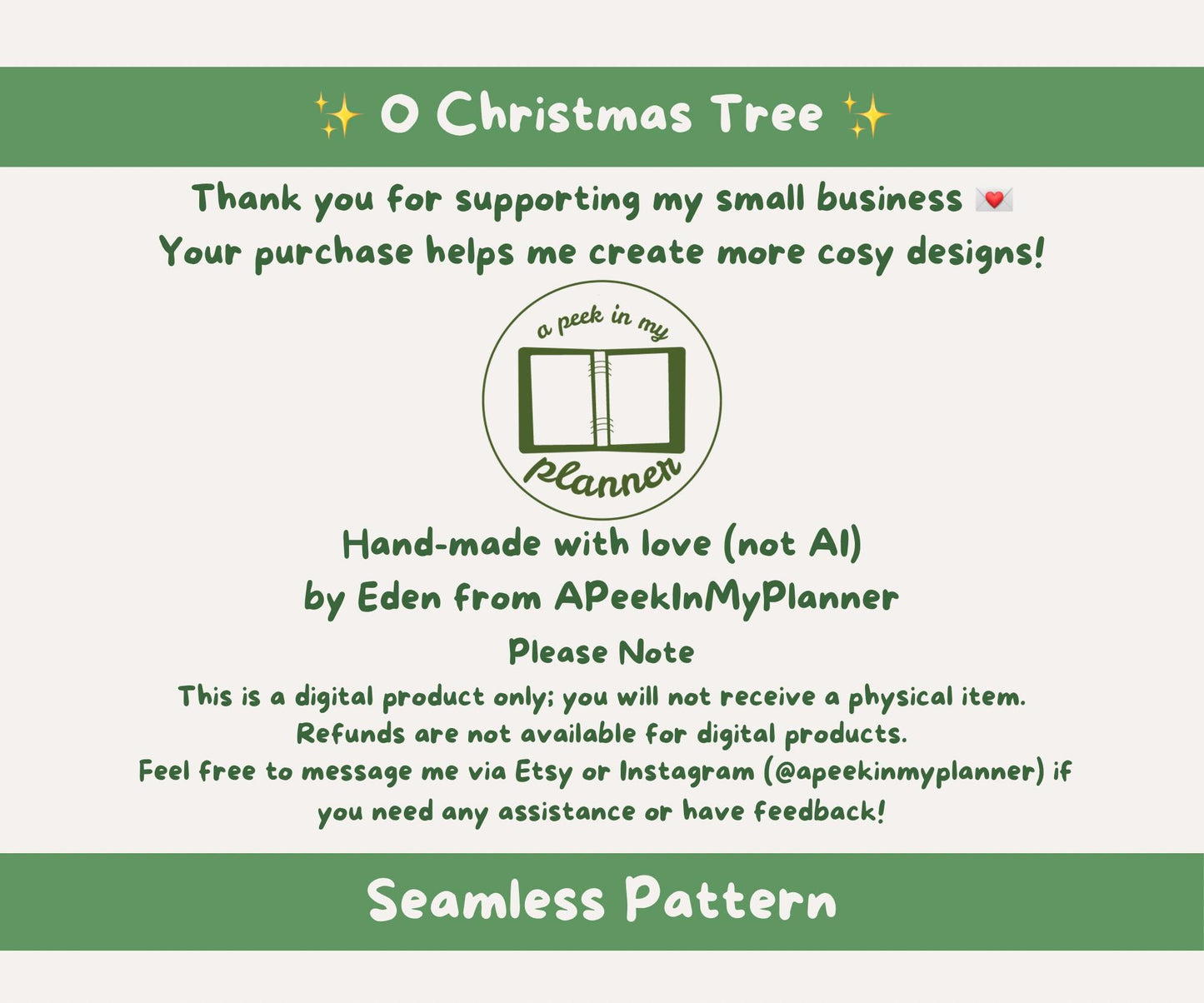 O Christmas Tree Seamless Pattern | Festive Evergreen Trees