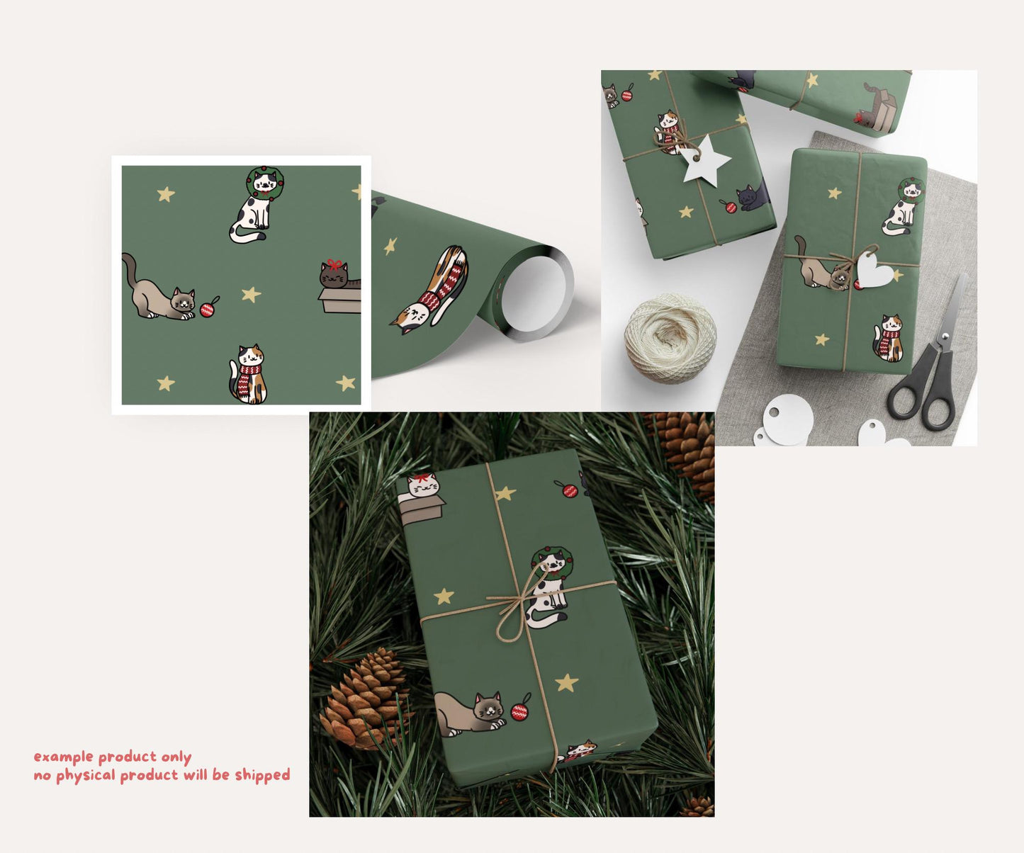 Festive Felines Seamless Pattern Bundle | 24 Patterns | Christmas Cats