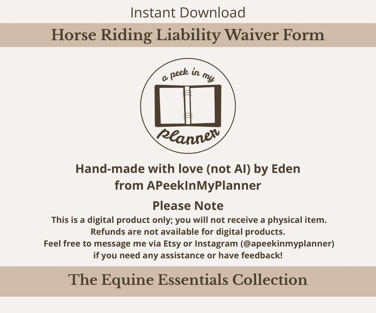Horse Riding Liability & Risk Waiver Form Template