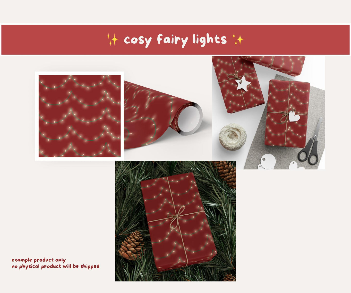 Twinkling Christmas Lights Seamless Pattern | Cozy Fairy Lights