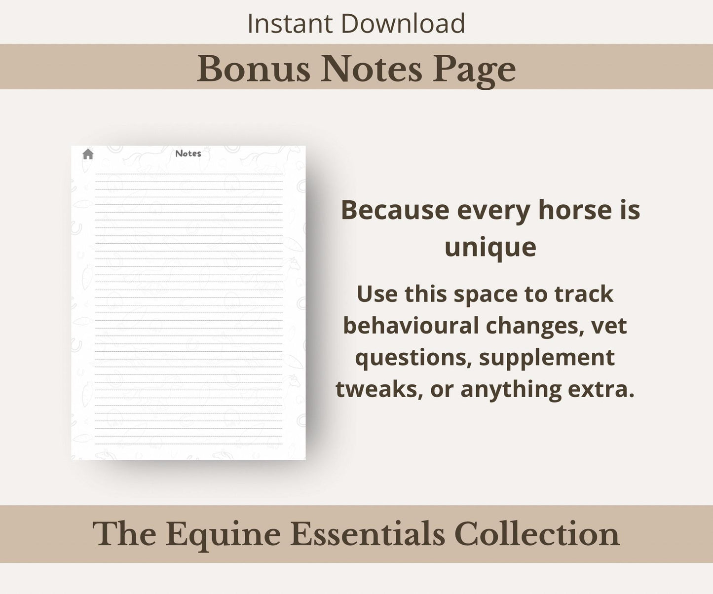 Horse Health Tracker Bundle | Equine Wellness Charts
