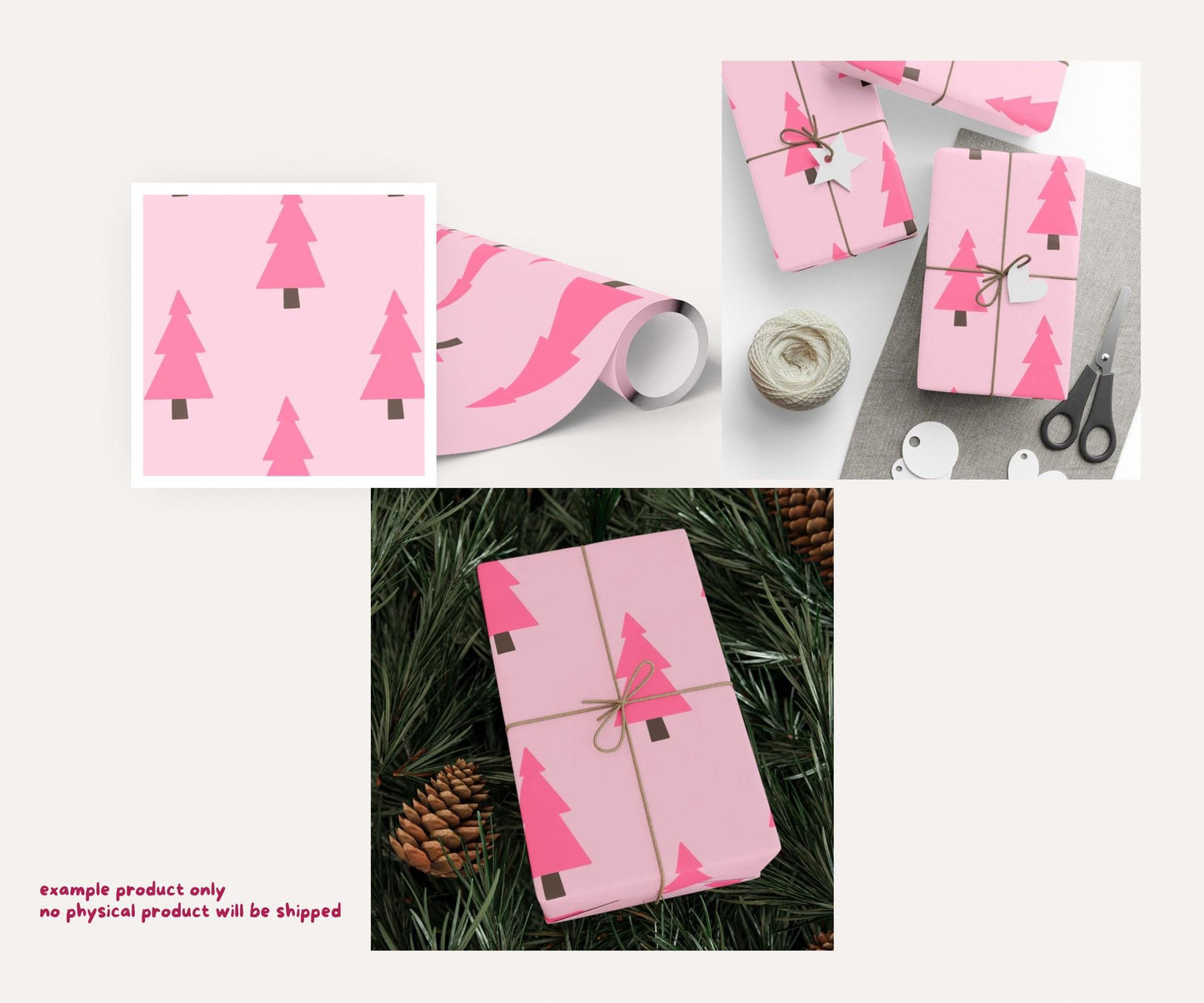 Pink Traditional Christmas Seamless Pattern Bundle | 10 Cosy Pink Classic Holiday Icons