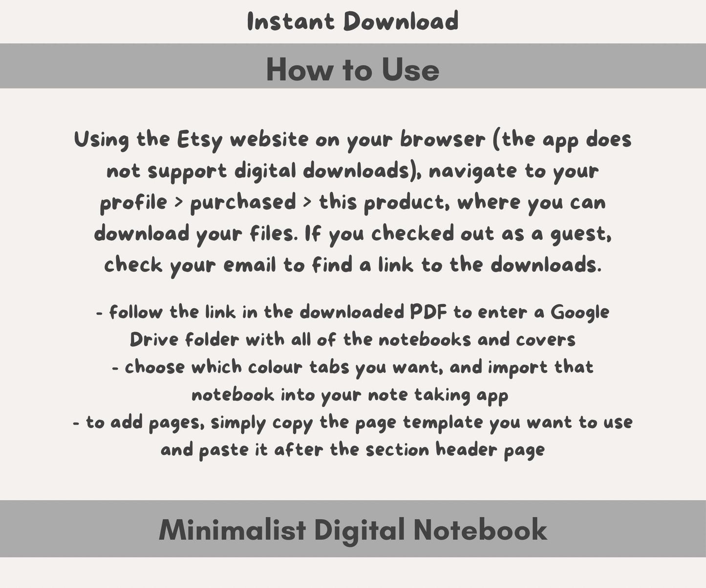 Minimalist Digital Notebook | Hyperlinked PDF