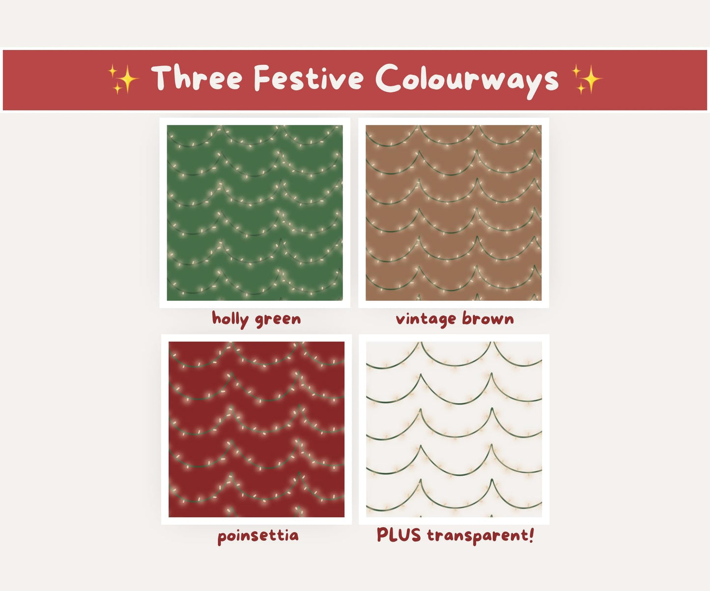 Twinkling Christmas Lights Seamless Pattern | Cozy Fairy Lights