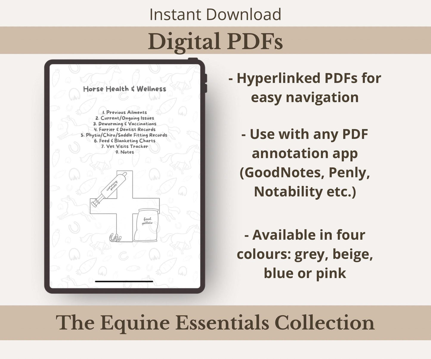 Horse Health Tracker Bundle | Equine Wellness Charts
