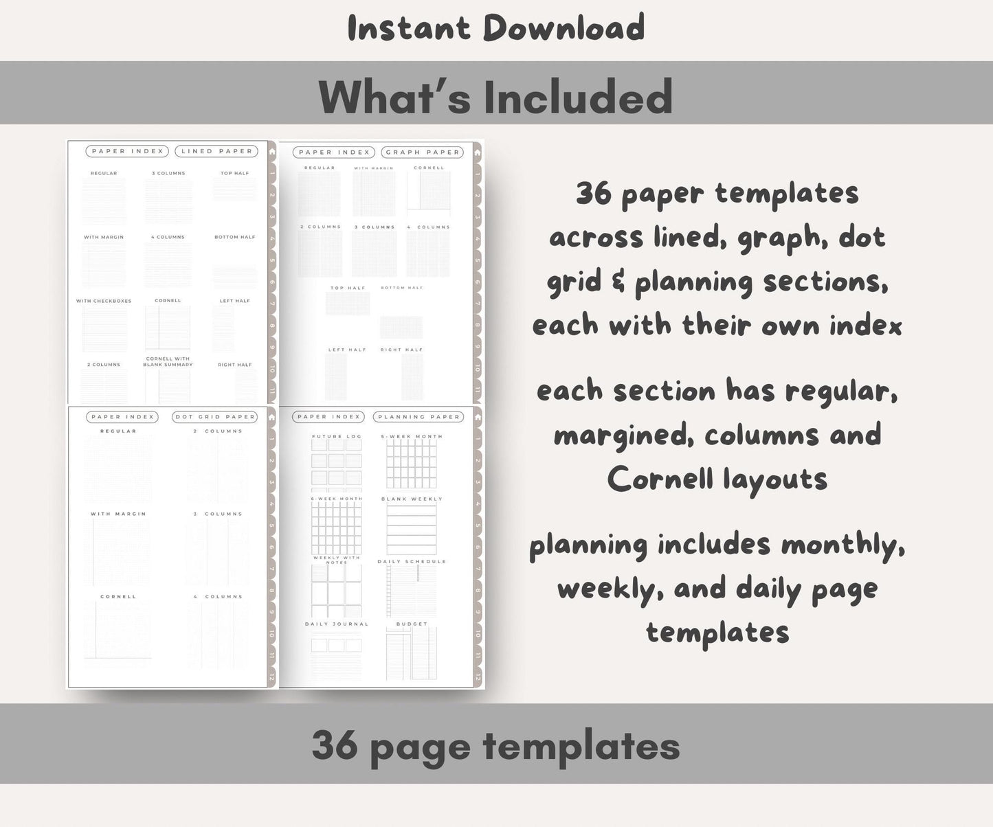 Minimalist Digital Notebook | Hyperlinked PDF