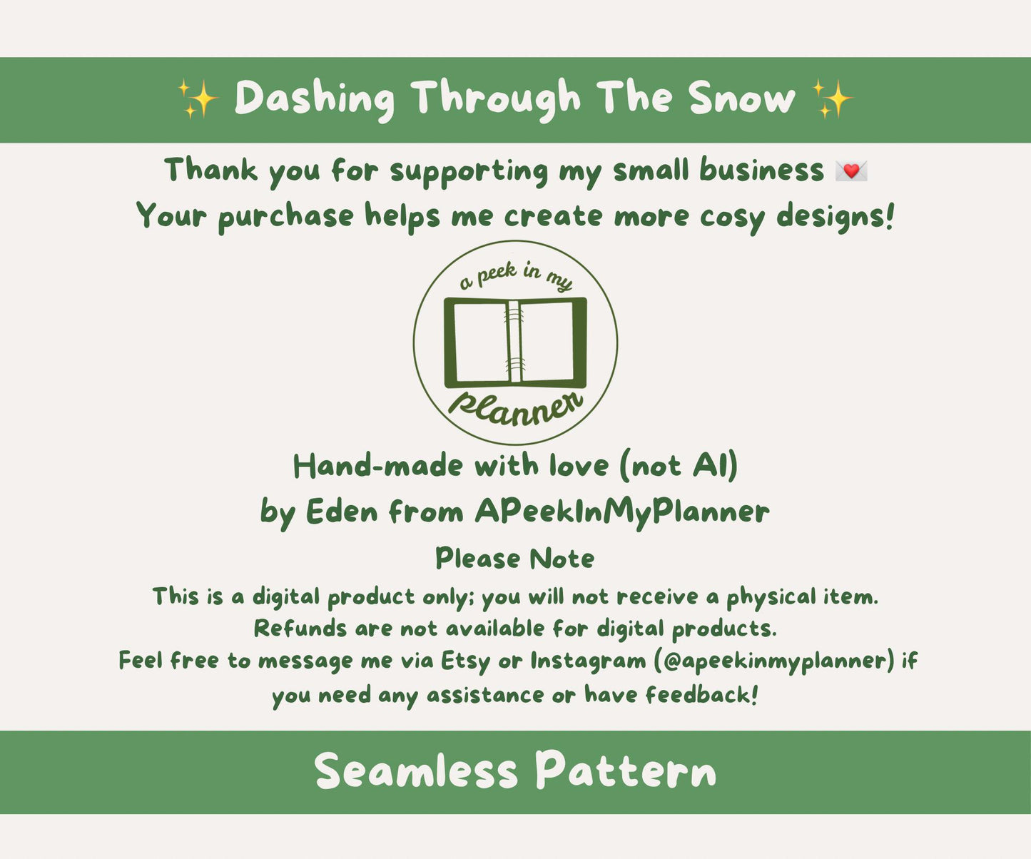 Dashing Through the Snow Seamless Pattern | Reindeer & Sleighs