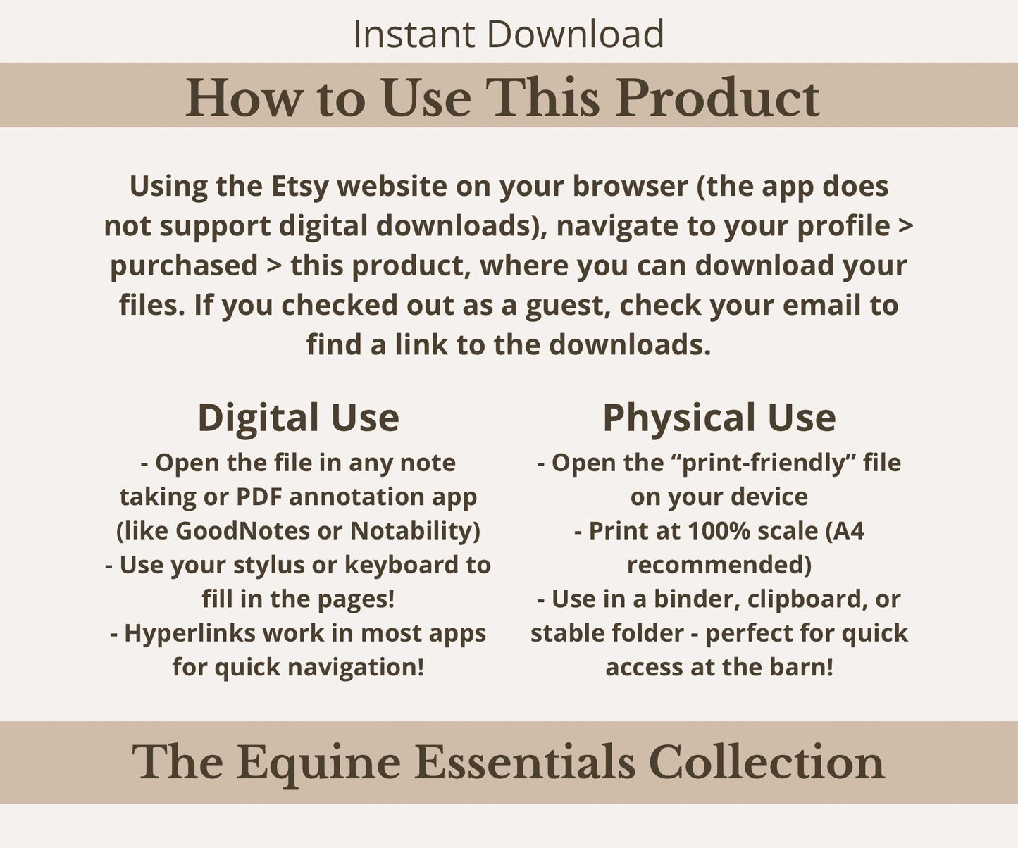 Horse Health Tracker Bundle | Equine Wellness Charts