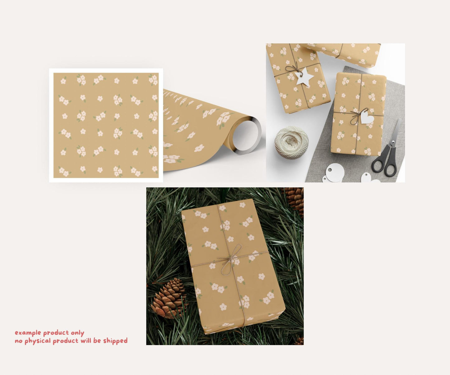 Pastel Christmas Florals Seamless Pattern Bundle | 19 Festive Digital Papers