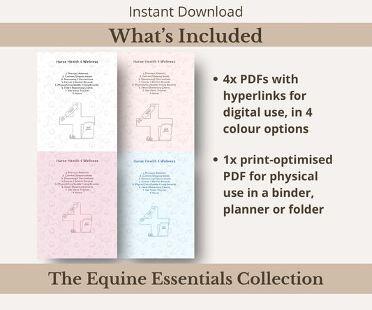 Horse Health Tracker Bundle | Equine Wellness Charts