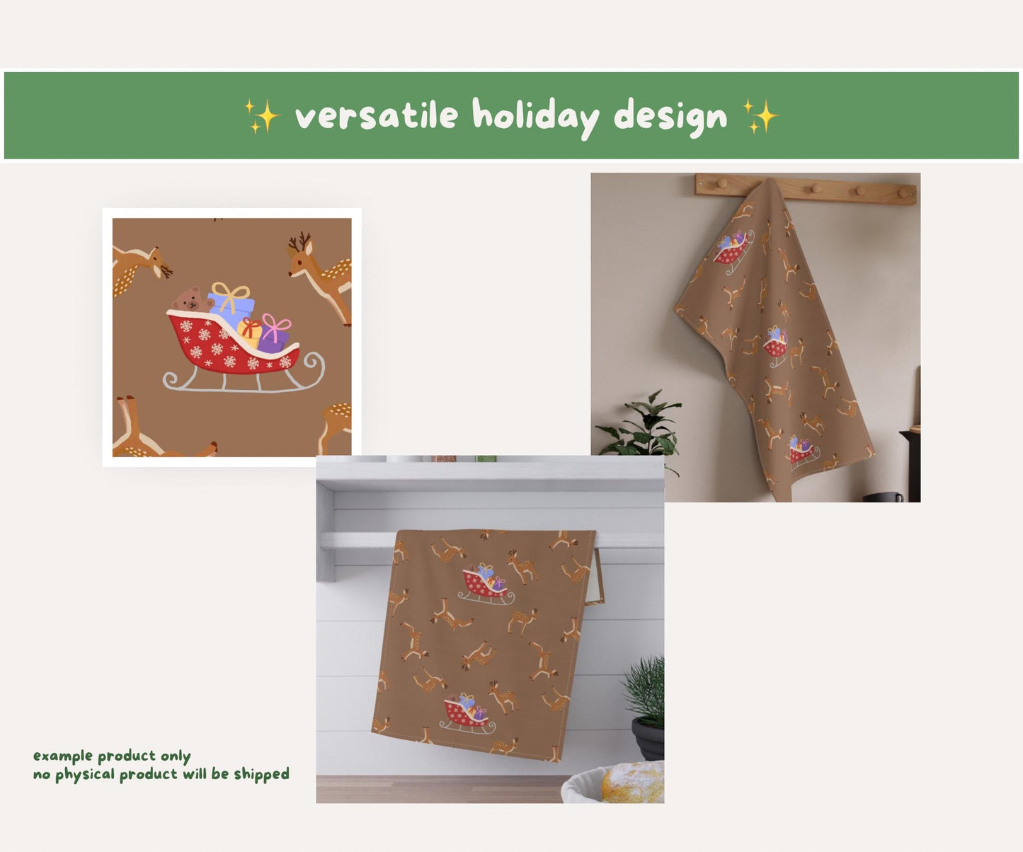 Dashing Through the Snow Seamless Pattern | Reindeer & Sleighs