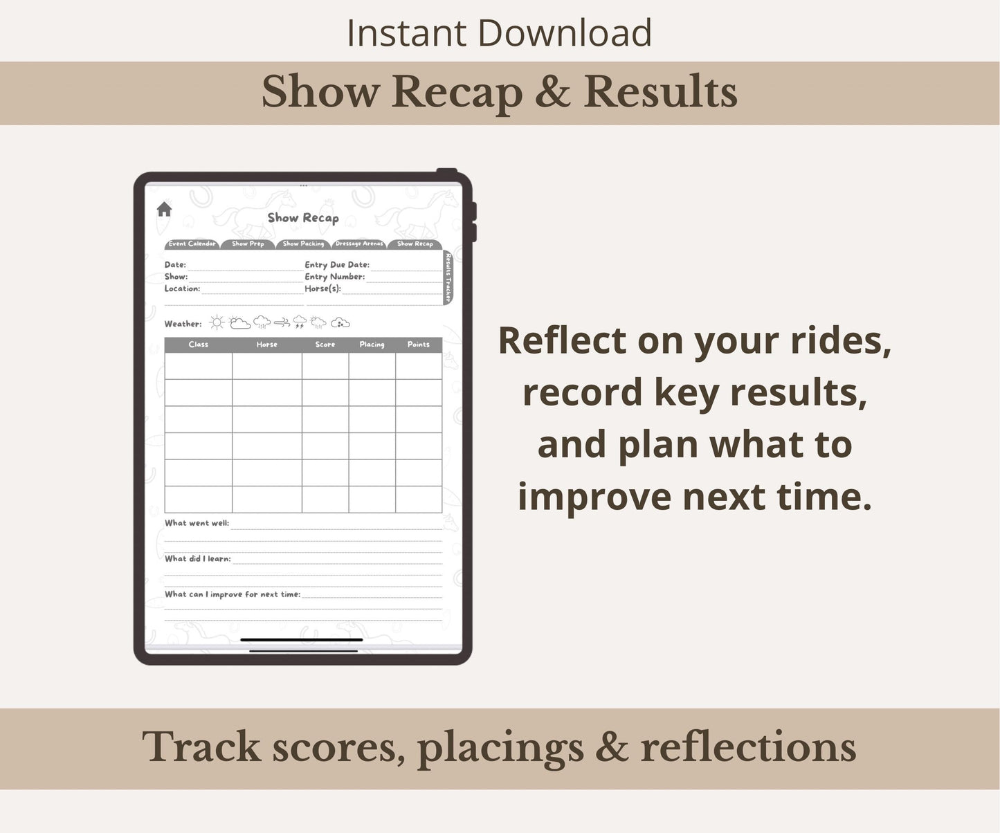 Horse Events & Shows Planner Bundle