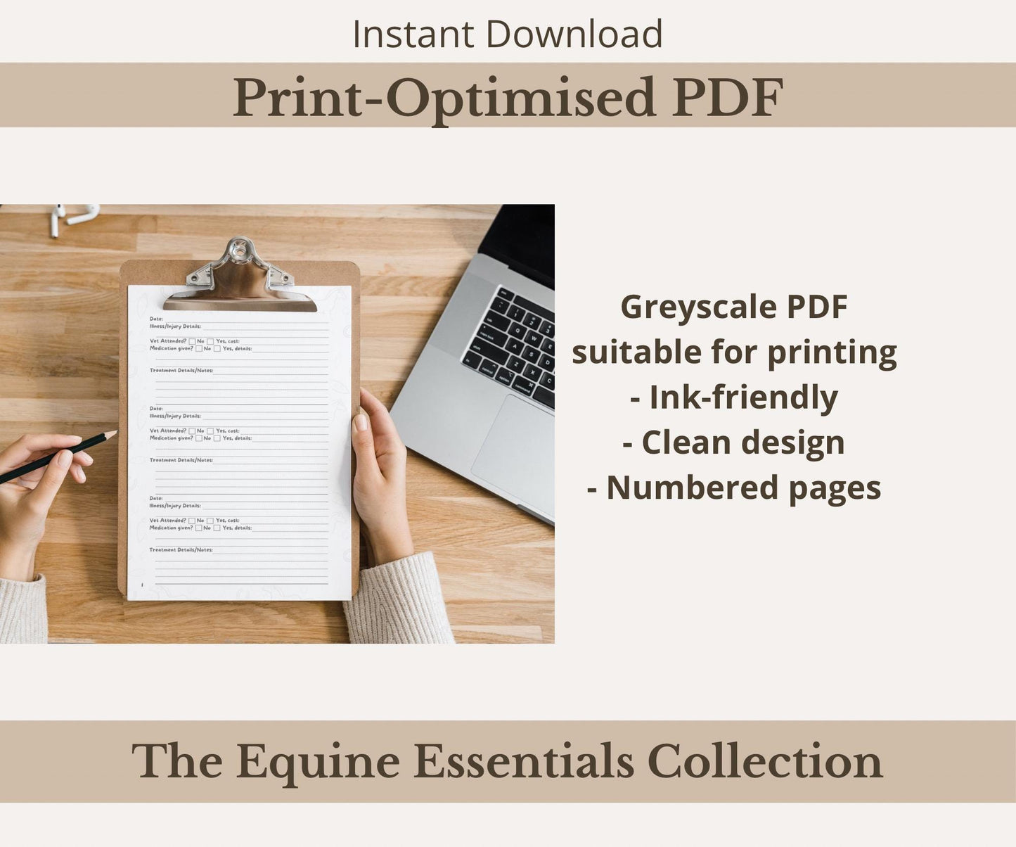 Horse Health Tracker Bundle | Equine Wellness Charts