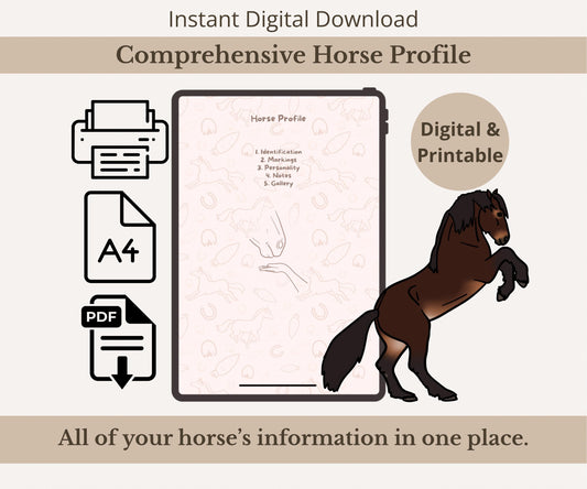 Comprehensive Horse Profile Bundle | Printable Equine Record Keeper