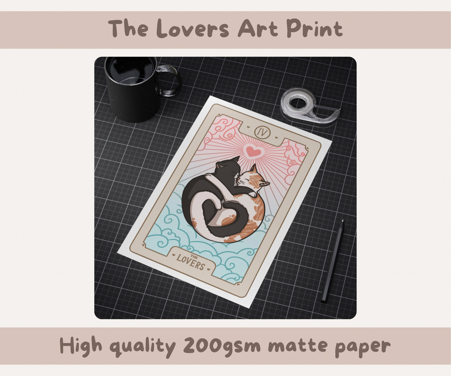 The Lovers Art Print | 6x4 or 12x8 Portrait