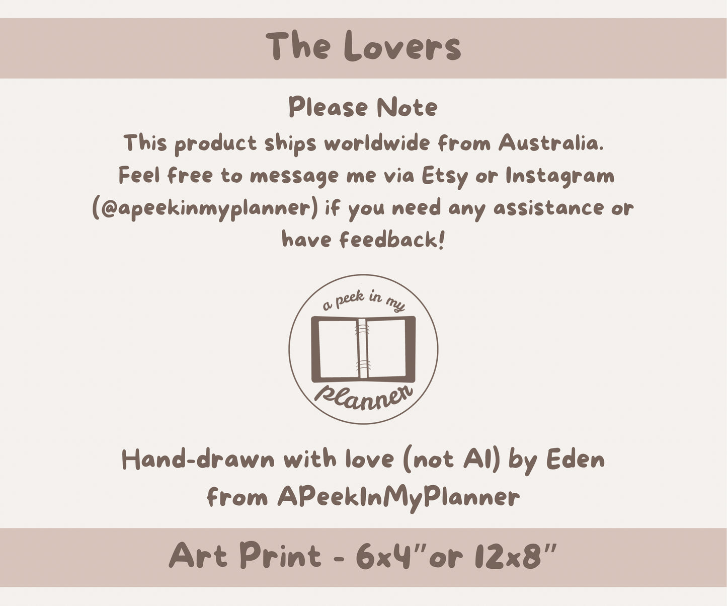 The Lovers Art Print | 6x4 or 12x8 Portrait