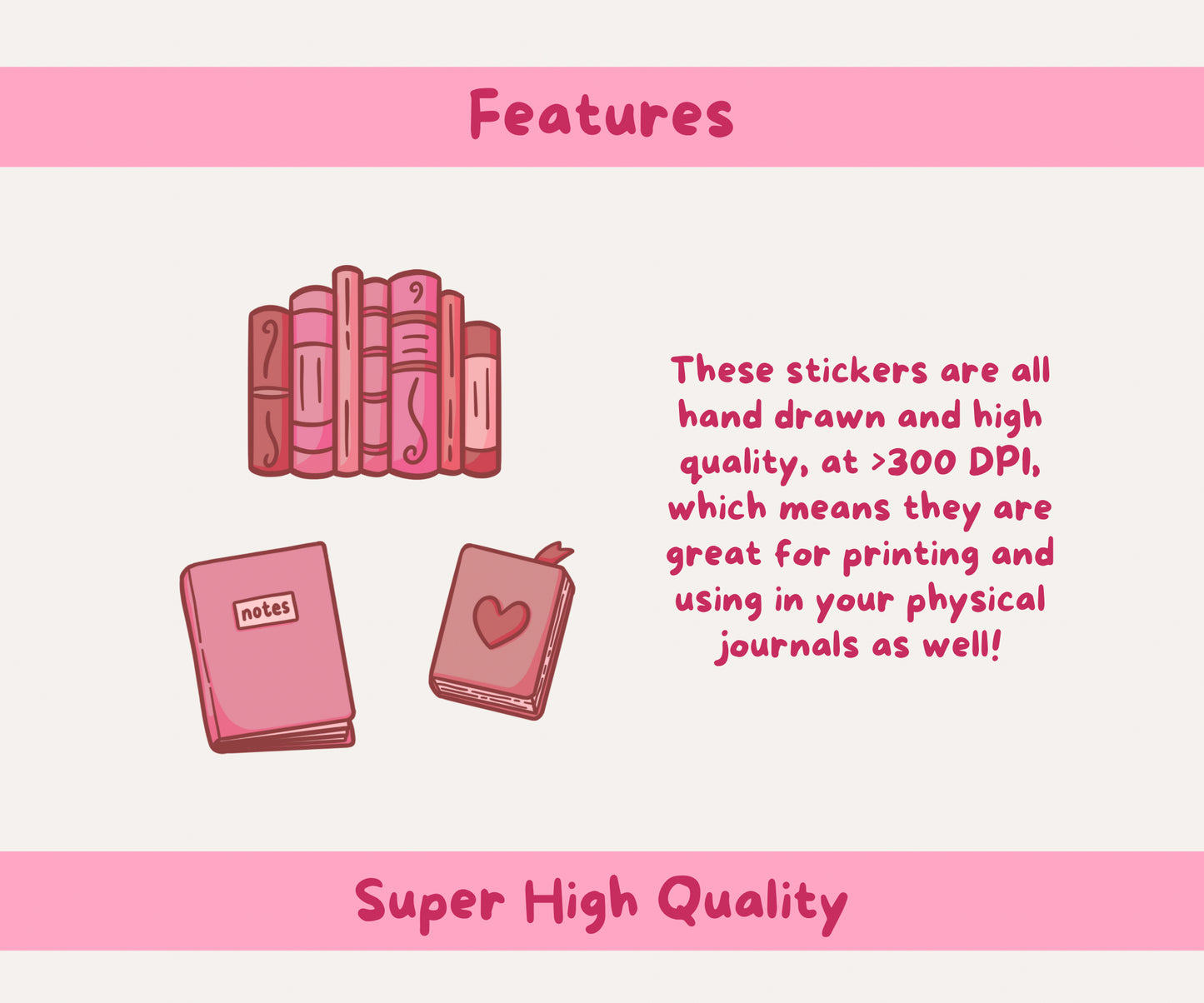 Pink Aesthetic Bookish & Coffee Digital Stickers | 15 Transparent Sticker PNGs