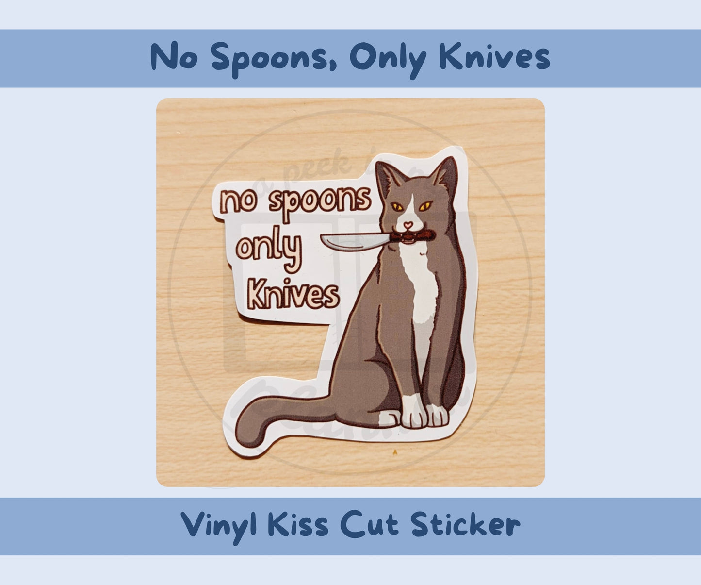 No Spoons, Only Knives Vinyl Kiss-Cut Sticker
