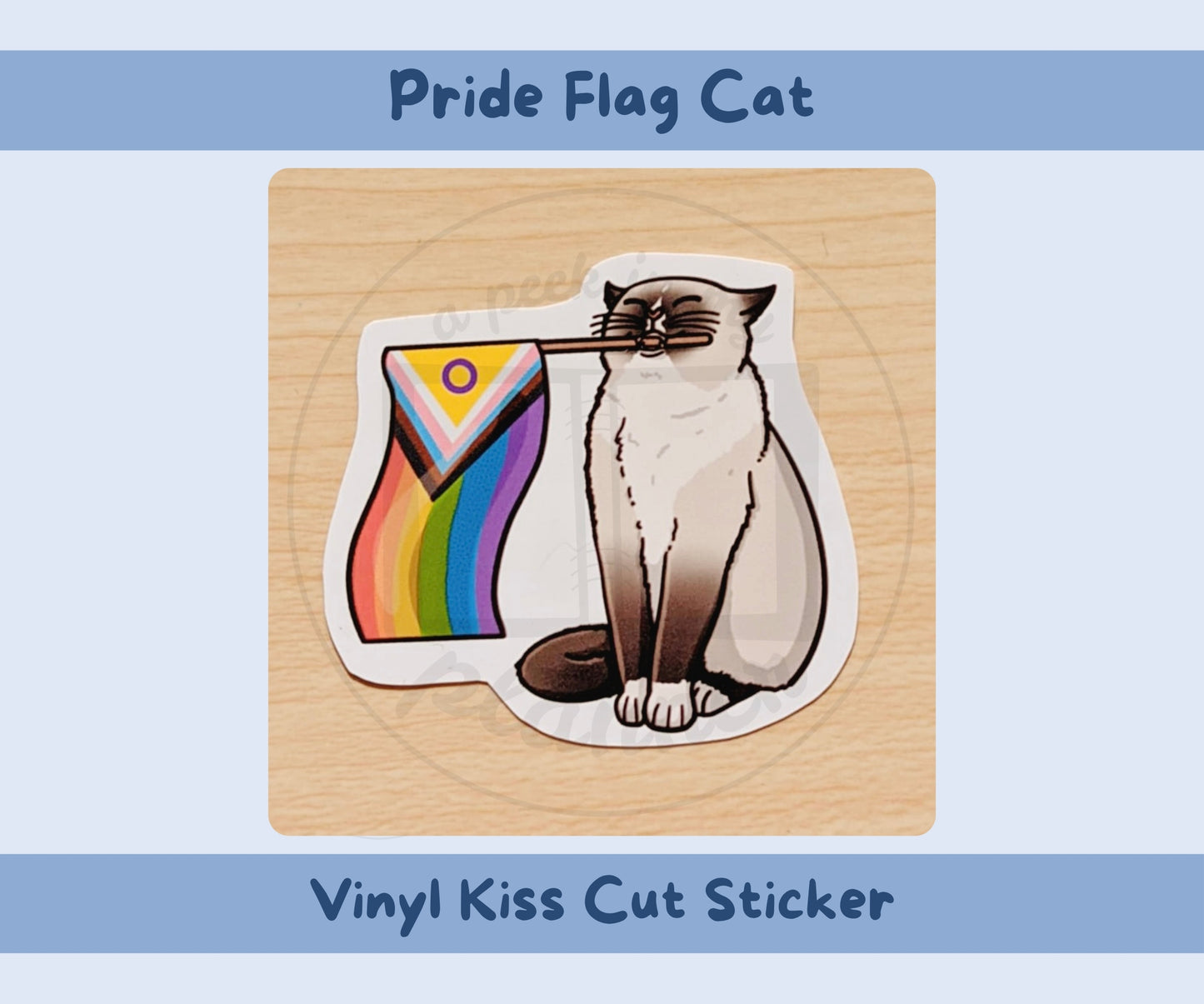 Pride Flag Cat Vinyl Kiss-Cut Sticker