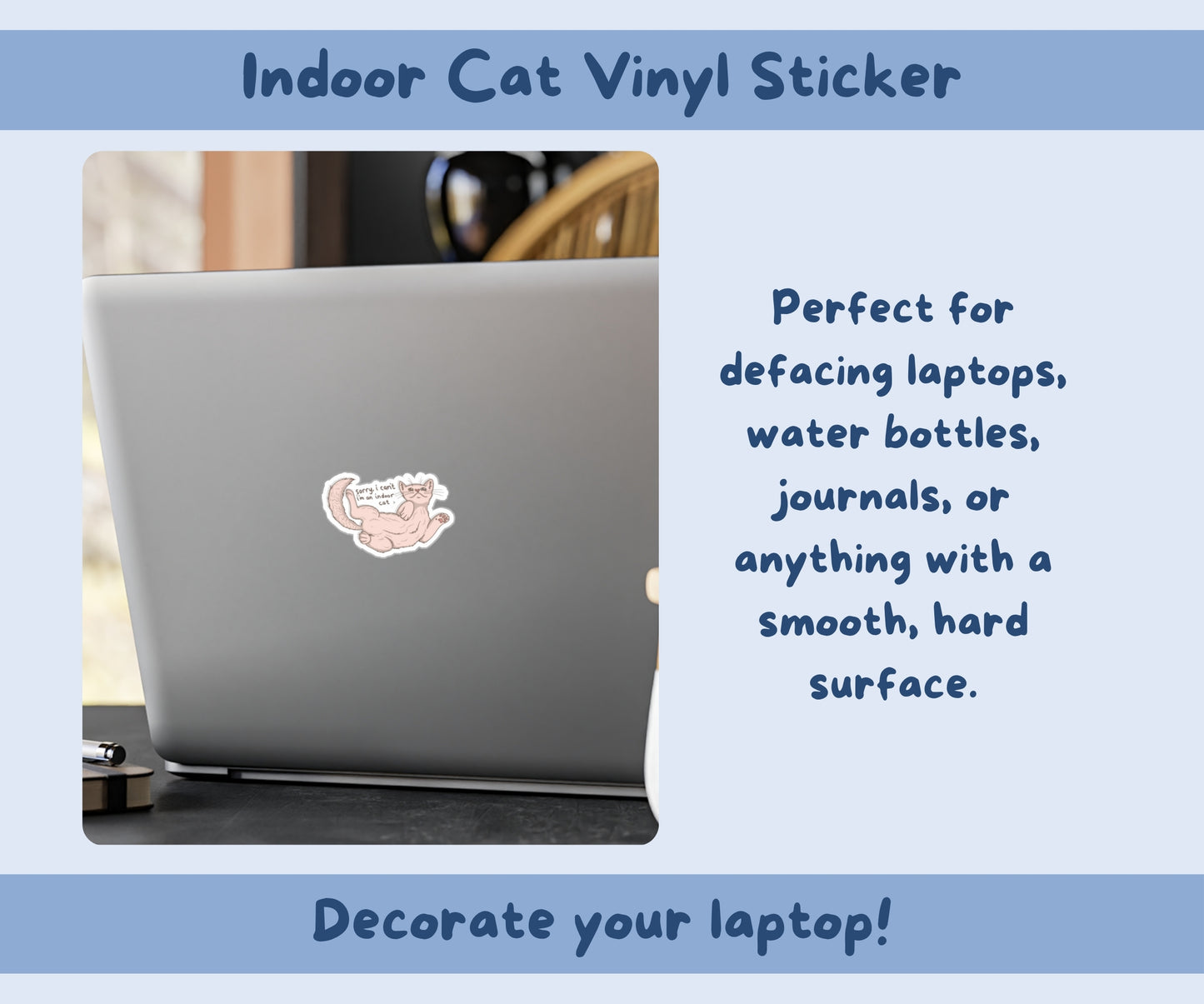 Indoor Cat Kiss-Cut Sticker