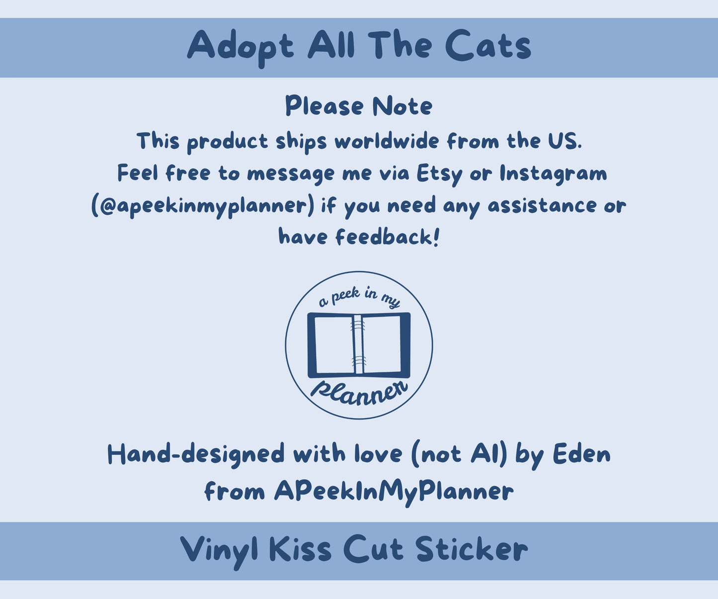 So Apparently I’m Not Allowed to Adopt All the Cats Vinyl Kiss-Cut Sticker