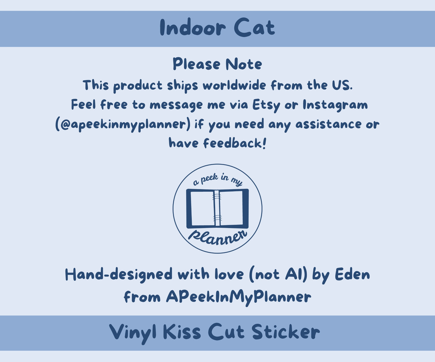 Indoor Cat Kiss-Cut Sticker