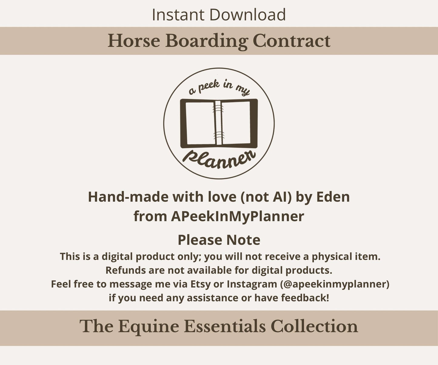 Horse Boarding Contract Template