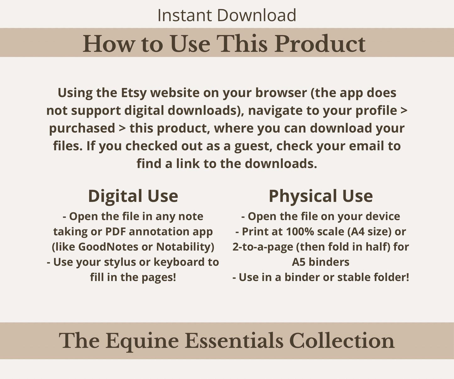 Complete 2025 Equestrian Journal | Digital & Printable | A4 or A5
