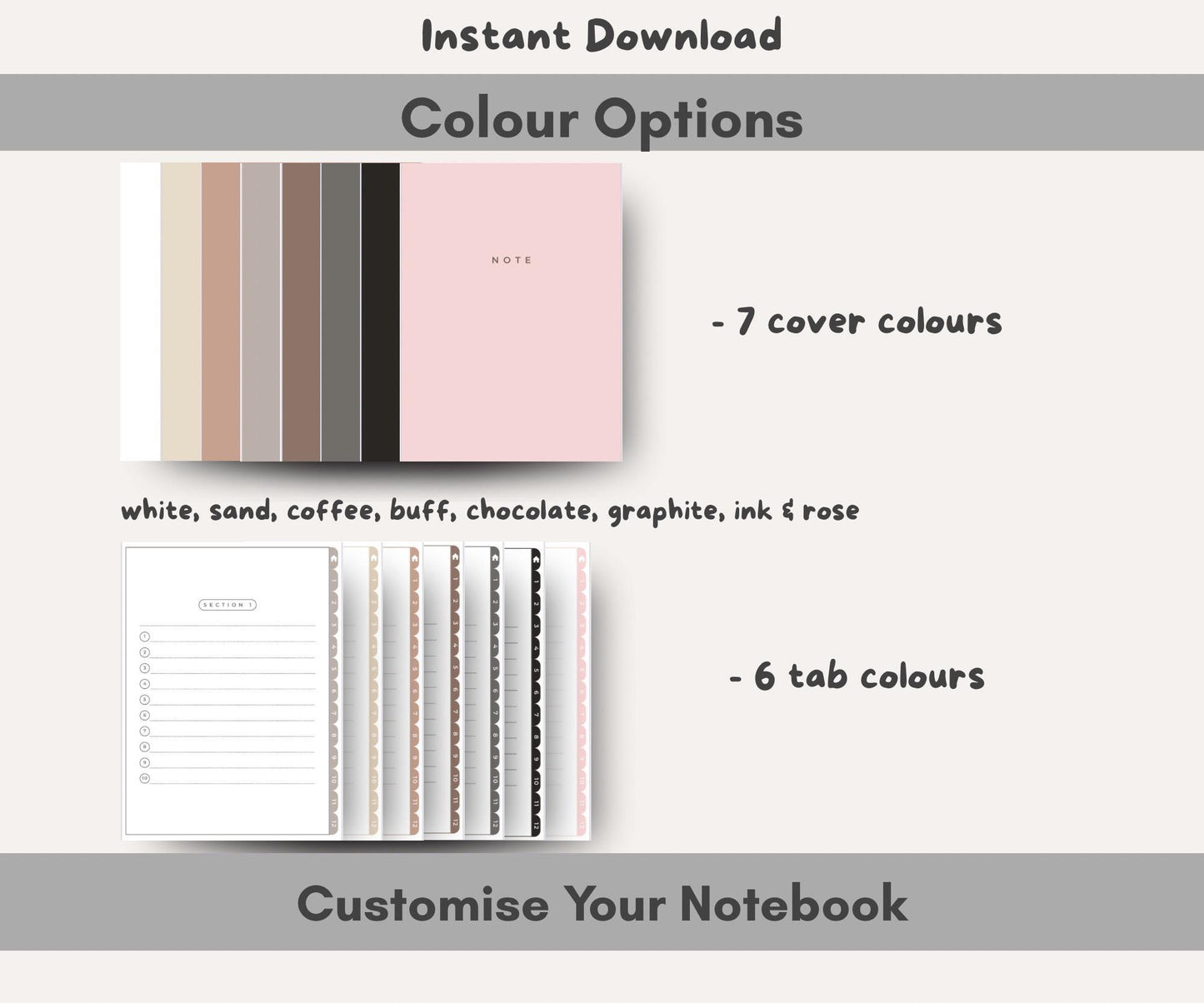 Minimalist Digital Notebook | Hyperlinked PDF